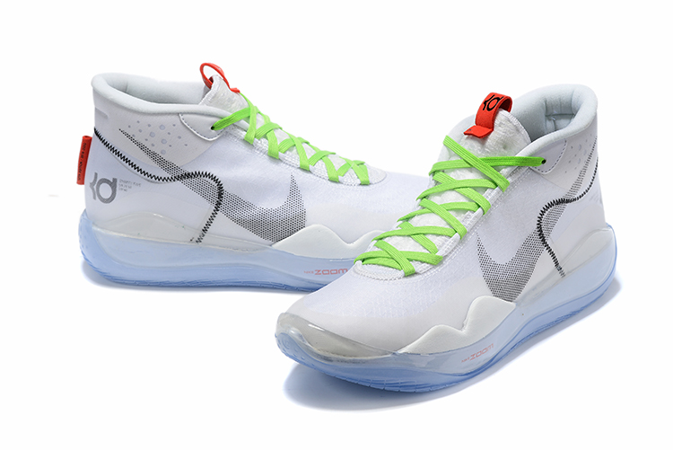 2019 Men Nike Kevin Durant 12 White Grey Green Shoes